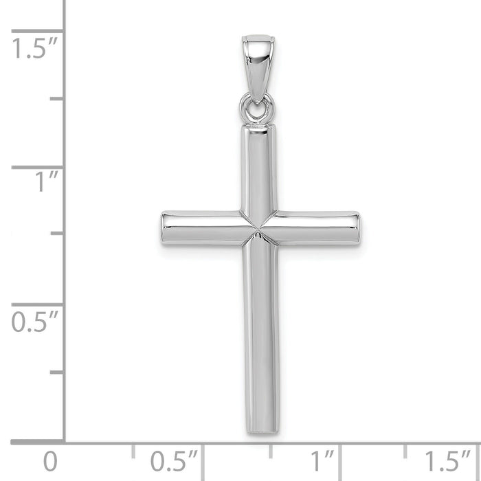 10k White Gold Polished Cross Pendant-10D1544W