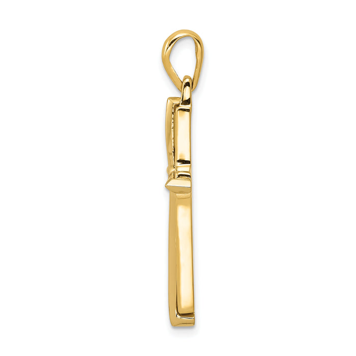 10k Two-tone Fancy Cross Pendant-10D1563