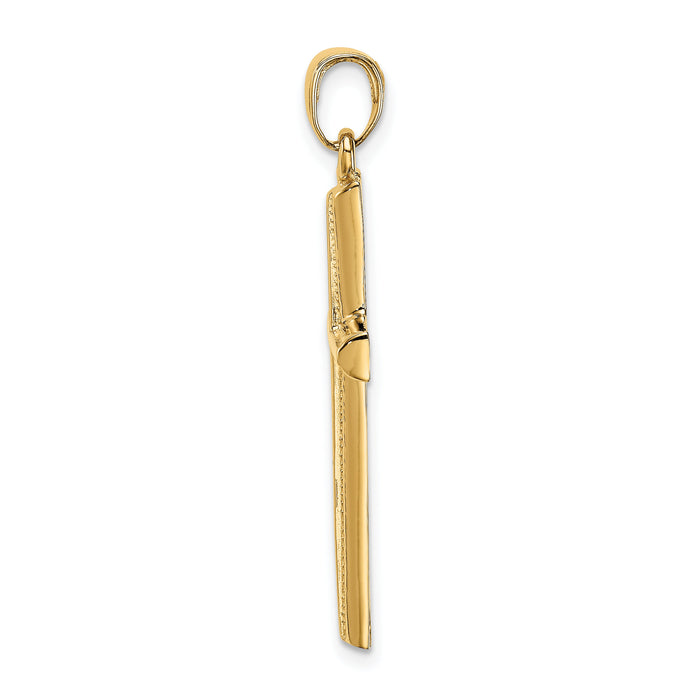 10K Polished Cross Pendant-10D1606