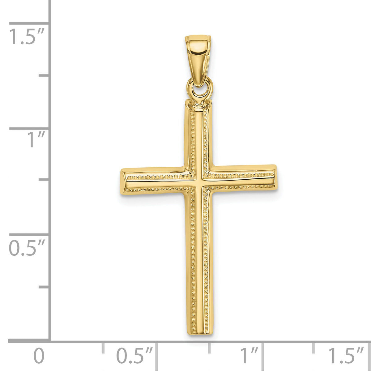 10K Polished Cross Pendant-10D1606