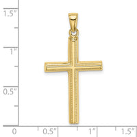 10K Polished Cross Pendant-10D1606