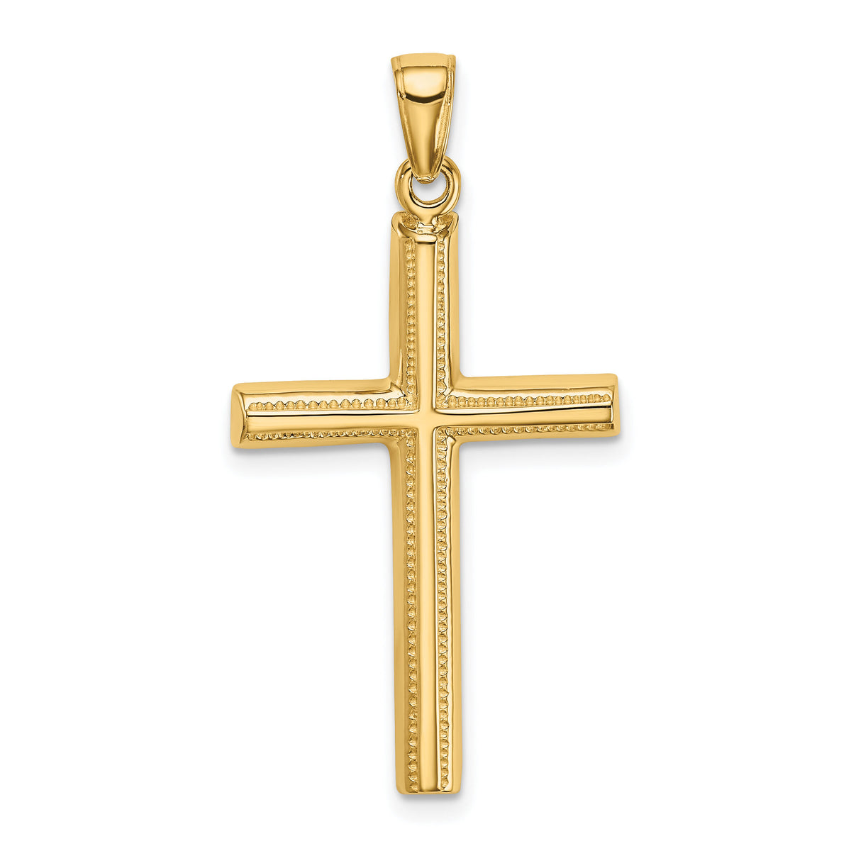 10K Polished Cross Pendant-10D1606