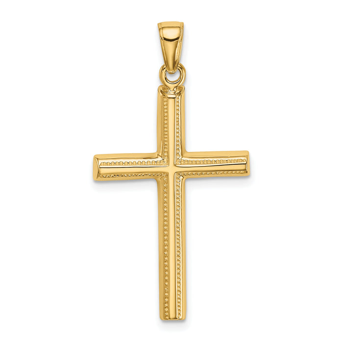10K Polished Cross Pendant-10D1606