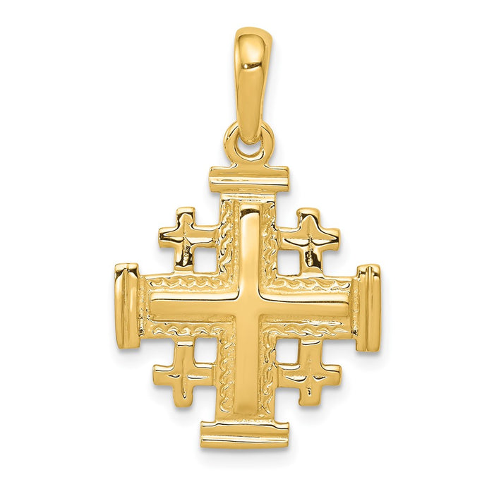 10k Jerusalem Cross Pendant-10D1656