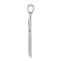 10k White Gold Tubular Cross Pendant-10D1660W
