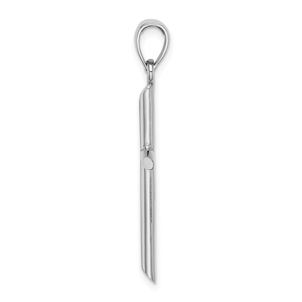 10k White Gold Tubular Cross Pendant-10D1660W