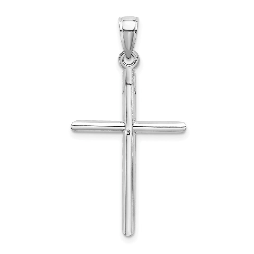 10k White Gold Tubular Cross Pendant-10D1660W