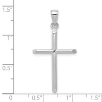 10k White Gold Tubular Cross Pendant-10D1660W