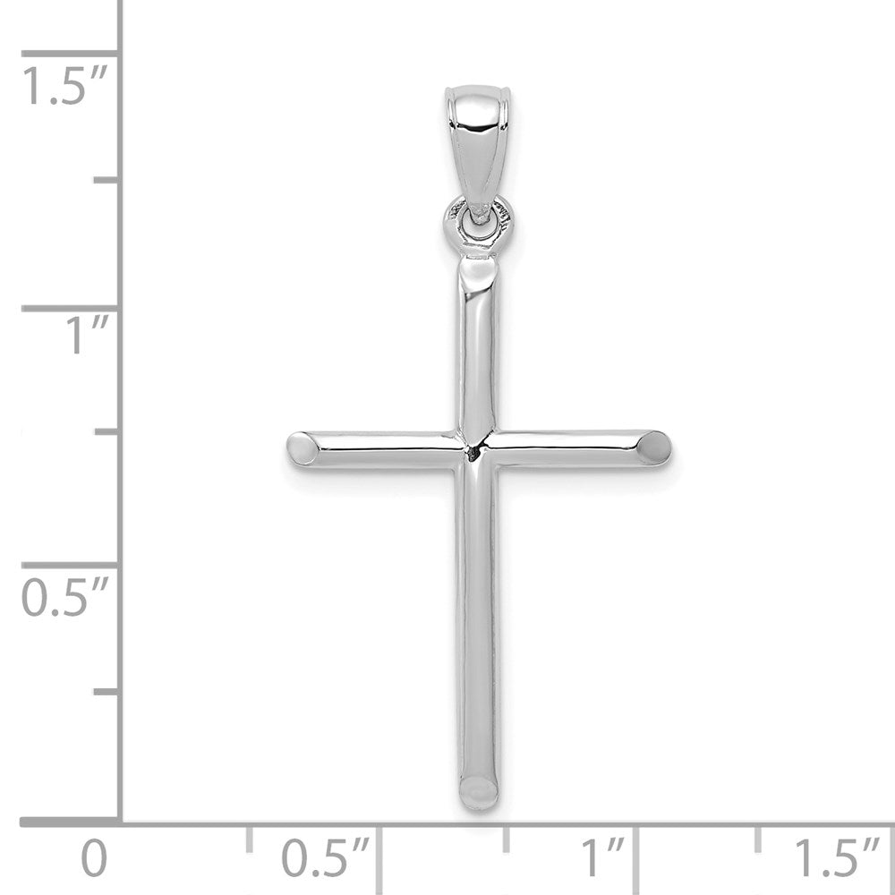 10k White Gold Tubular Cross Pendant-10D1660W