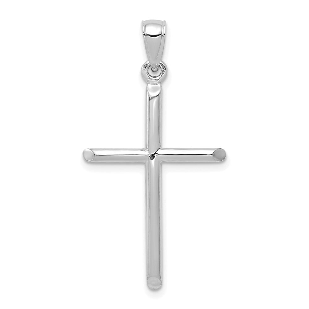 10k White Gold Tubular Cross Pendant-10D1660W