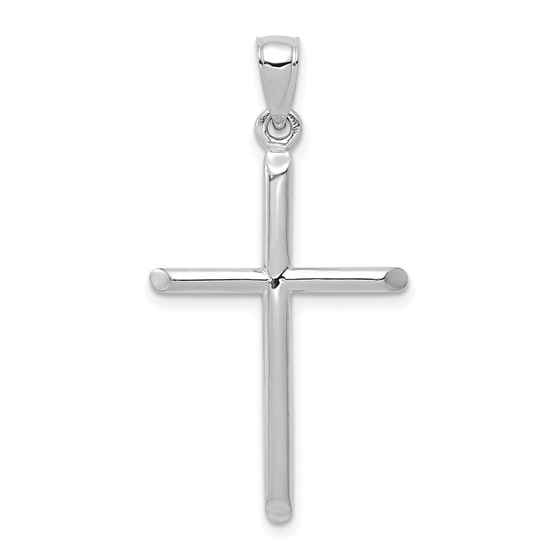 10k White Gold Tubular Cross Pendant-10D1660W