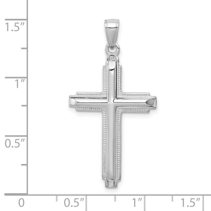 10k White Gold Polished Cross Pendant-10D1661W