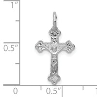 10k White Gold Diamond-cut Crucifix Charm-10D1676