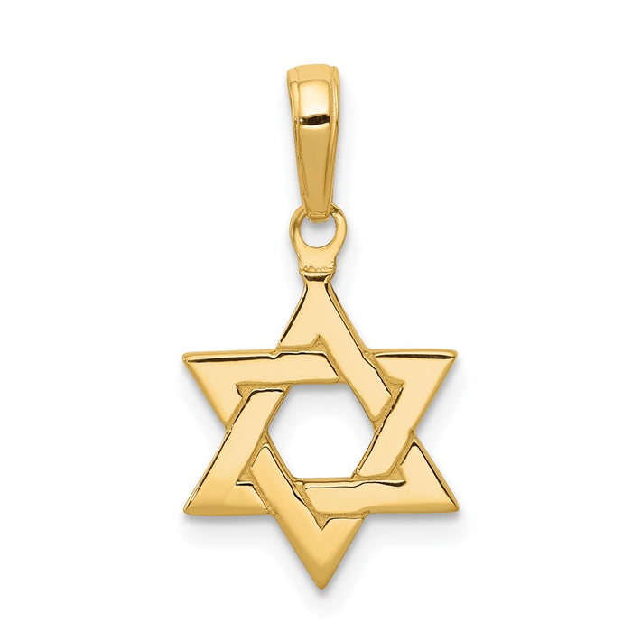10k Polished Star of David Pendant-10D1691