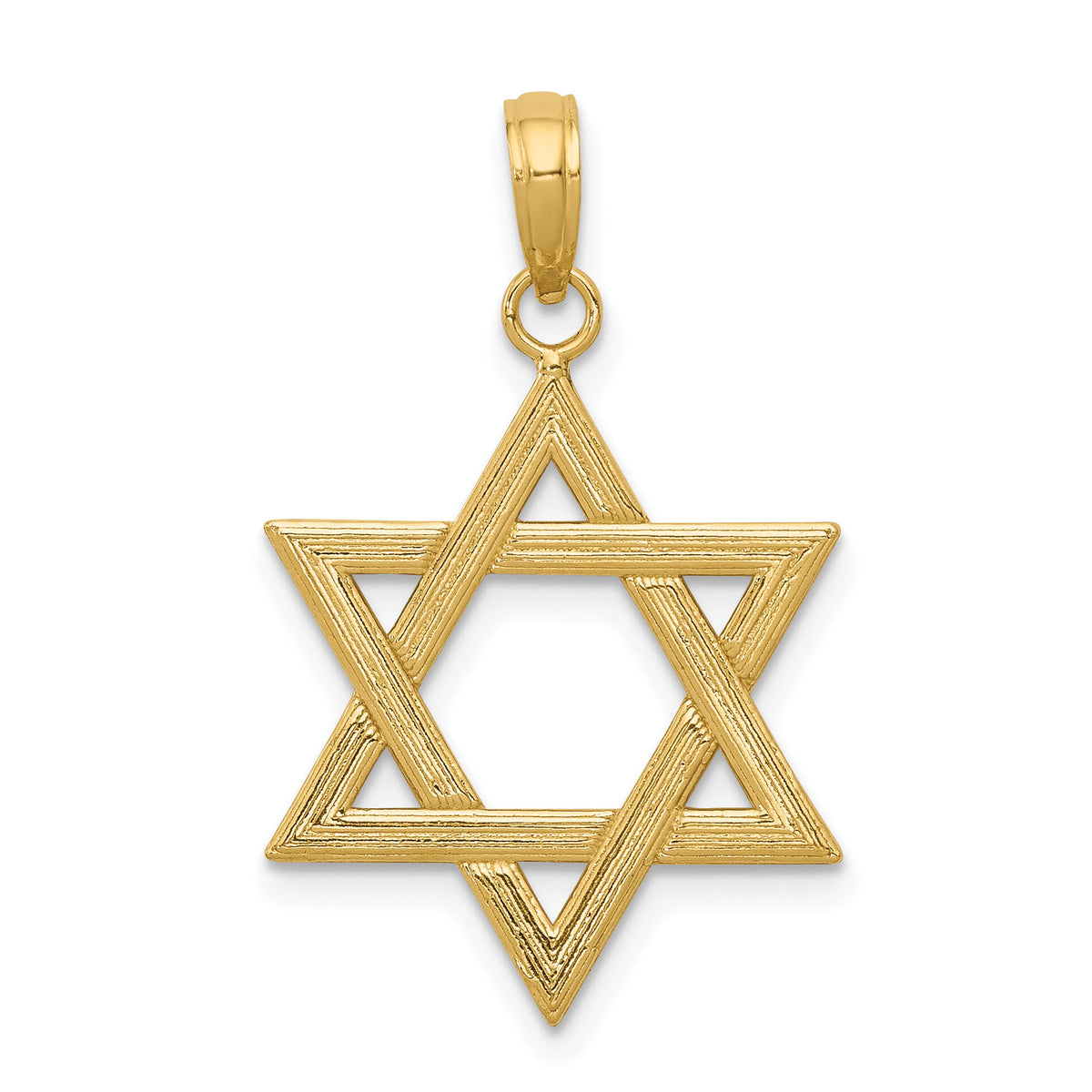 10K Polished Star of David Pendant-10D1696