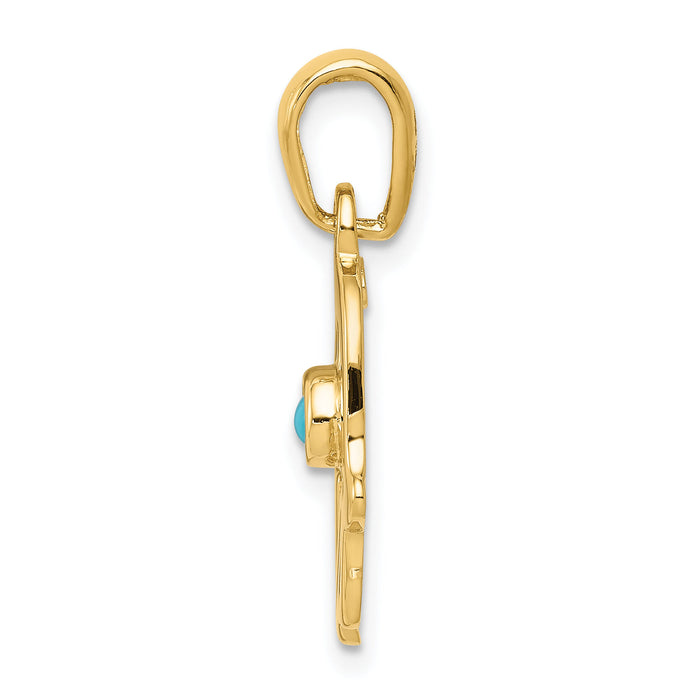 10k Turquoise Chamseh Pendant-10D1715