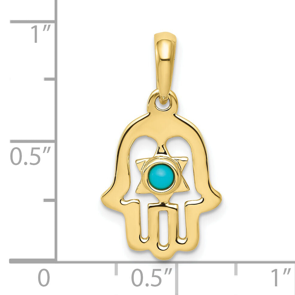 10k Turquoise Chamseh Pendant-10D1715