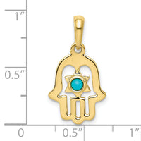 10k Turquoise Chamseh Pendant-10D1715