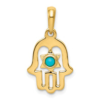 10k Turquoise Chamseh Pendant-10D1715
