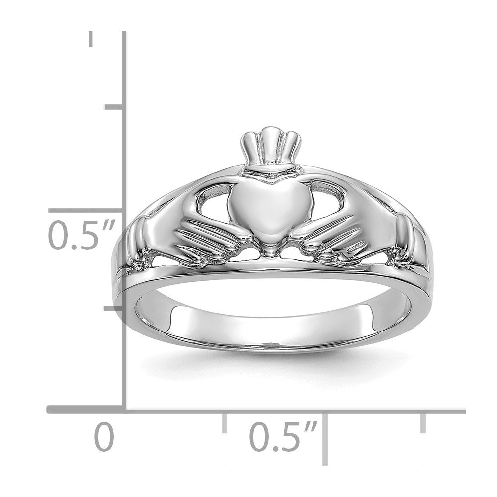 10k White Gold Ladies Claddagh Ring-10D1855