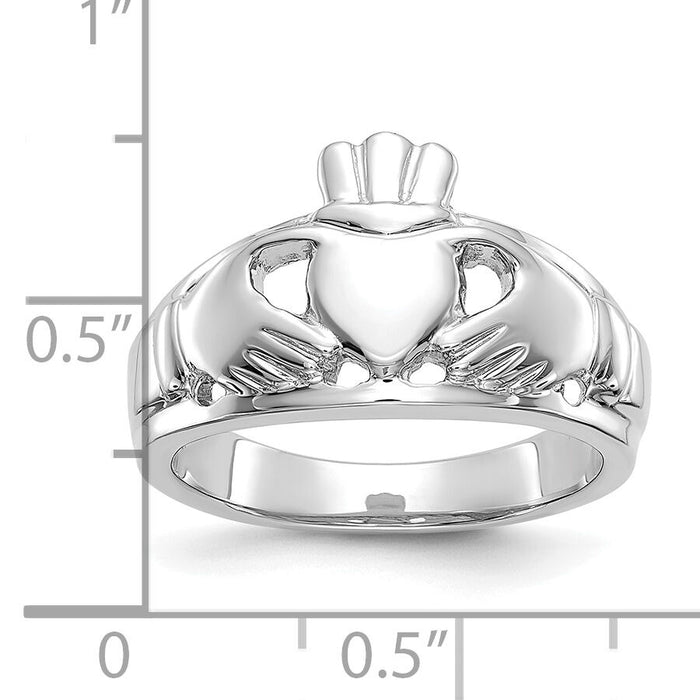 10k White Gold Ladies Claddagh Ring-10D1856