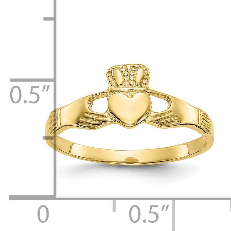 10k Polished Ladies Claddagh Ring-10D1862
