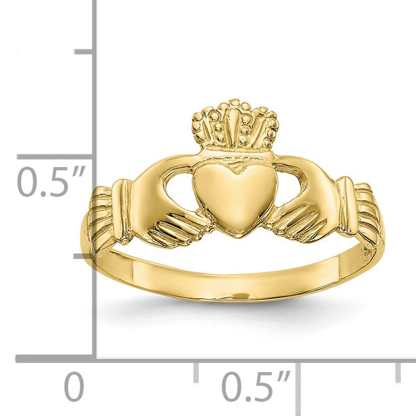 10k Polished Ladies Claddagh Ring-10D1863