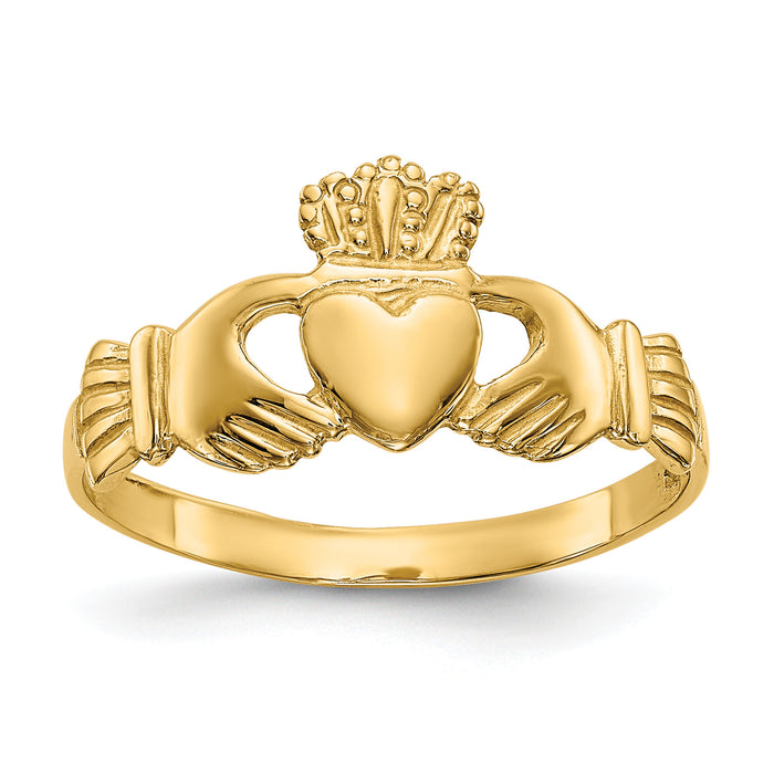10k Polished Ladies Claddagh Ring-10D1863