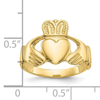 10k Polished Ladie's Claddagh Ring-10D1864