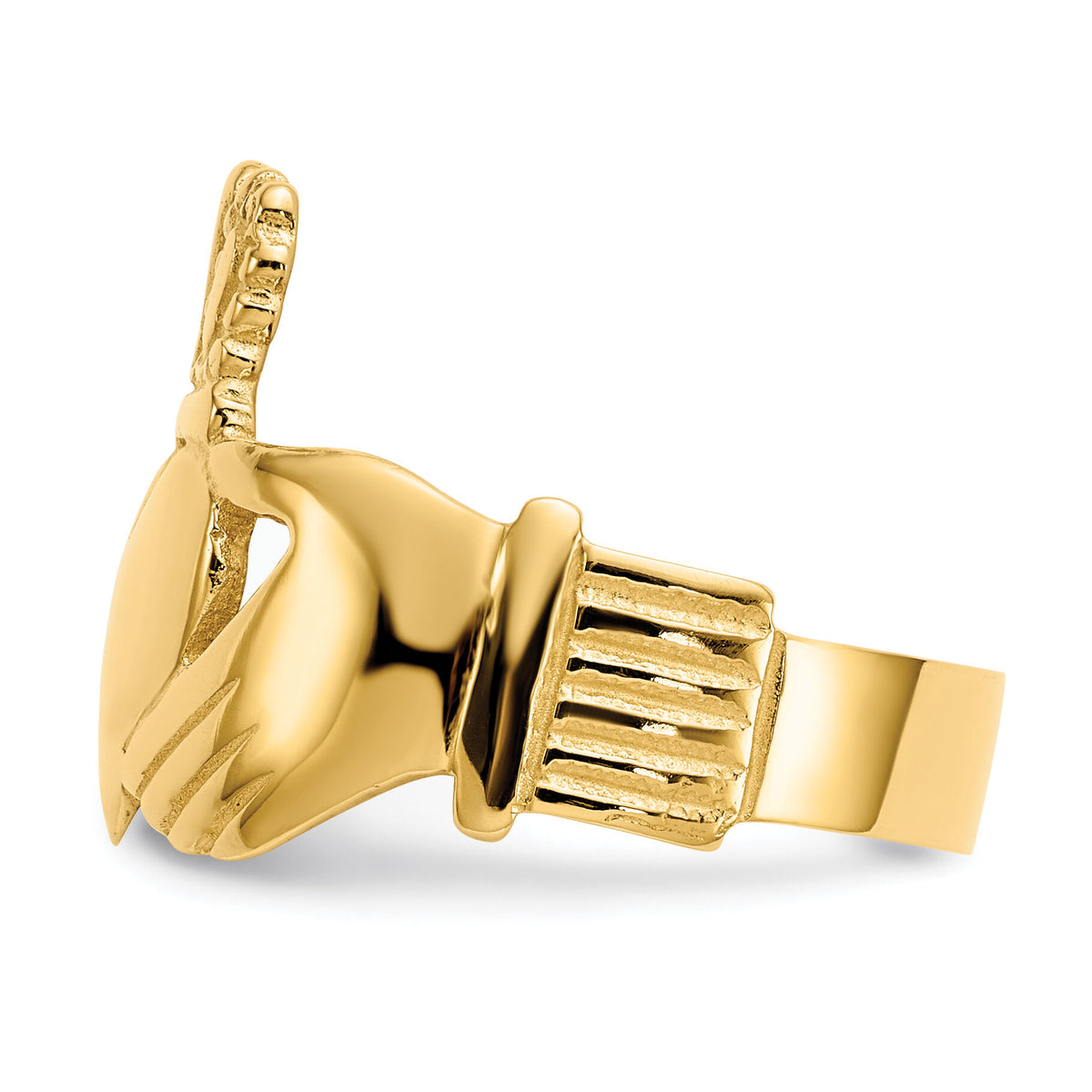 10k Polished Ladies Claddagh Ring-10D1865