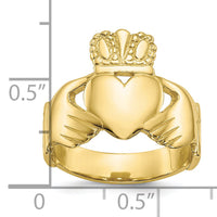 10k Polished Ladies Claddagh Ring-10D1865