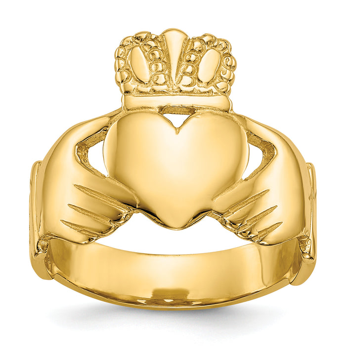 10k Polished Ladies Claddagh Ring-10D1865
