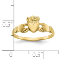 10k Polished Ladies Claddagh Ring-10D1875