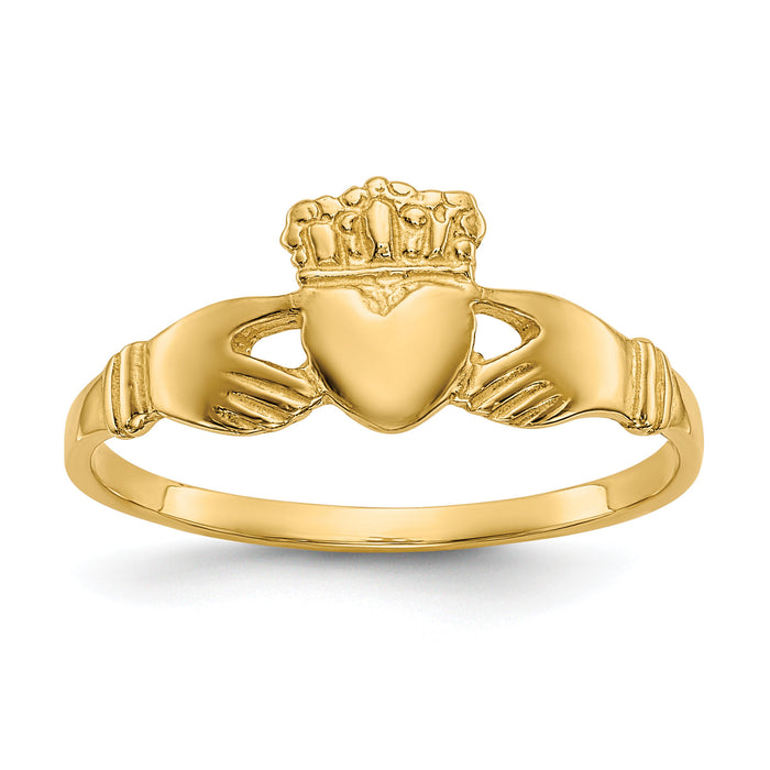10k Polished Ladies Claddagh Ring-10D1875