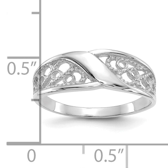 10K White Gold Filigree Ring-10D1891