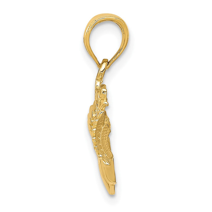 10k Polished Claddagh Pendant-10D1927