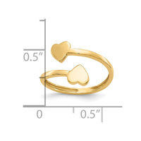 10K Double Heart Toe Ring-10D1935