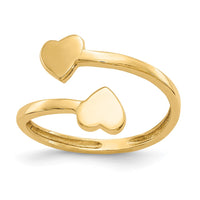 10K Double Heart Toe Ring-10D1935