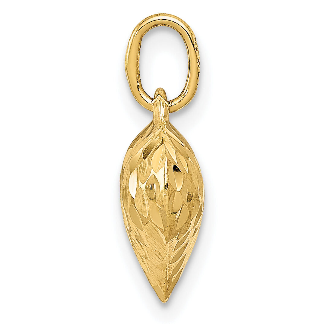 10K Polished & Textured 3-D Heart Pendant-10D2887