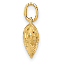 10K Polished & Textured 3-D Heart Pendant-10D2887
