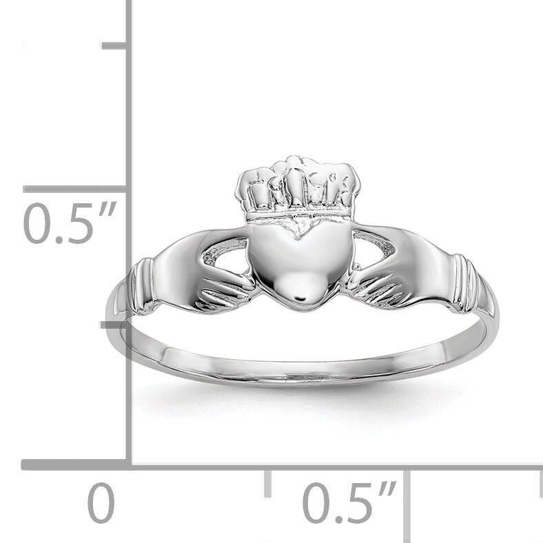 10k White Gold Ladies Claddagh Ring-10D3106