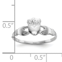 10k White Gold Ladies Claddagh Ring-10D3106