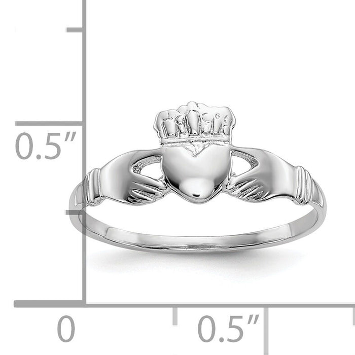 10k White Gold Ladies Claddagh Ring-10D3106