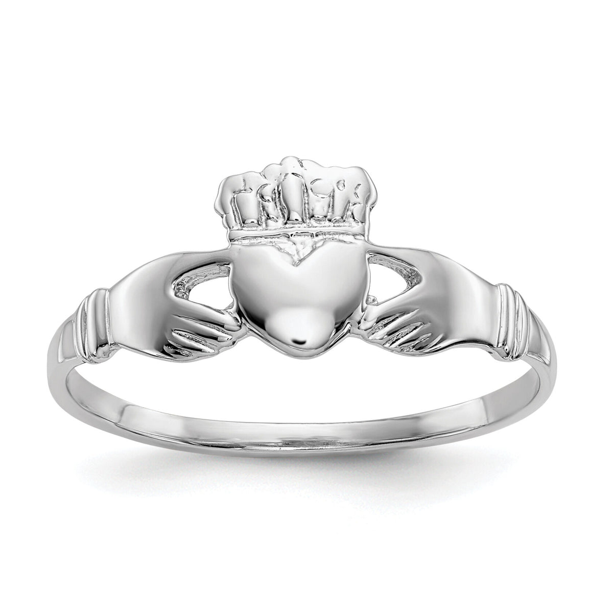 10k White Gold Ladies Claddagh Ring-10D3106