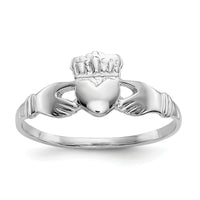 10k White Gold Ladies Claddagh Ring-10D3106