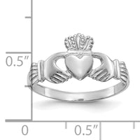 10k White Gold Ladies Claddagh Ring-10D3107