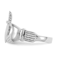 10K White Gold Ladies Claddagh Ring-10D3111