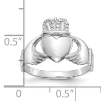 10K White Gold Ladies Claddagh Ring-10D3111