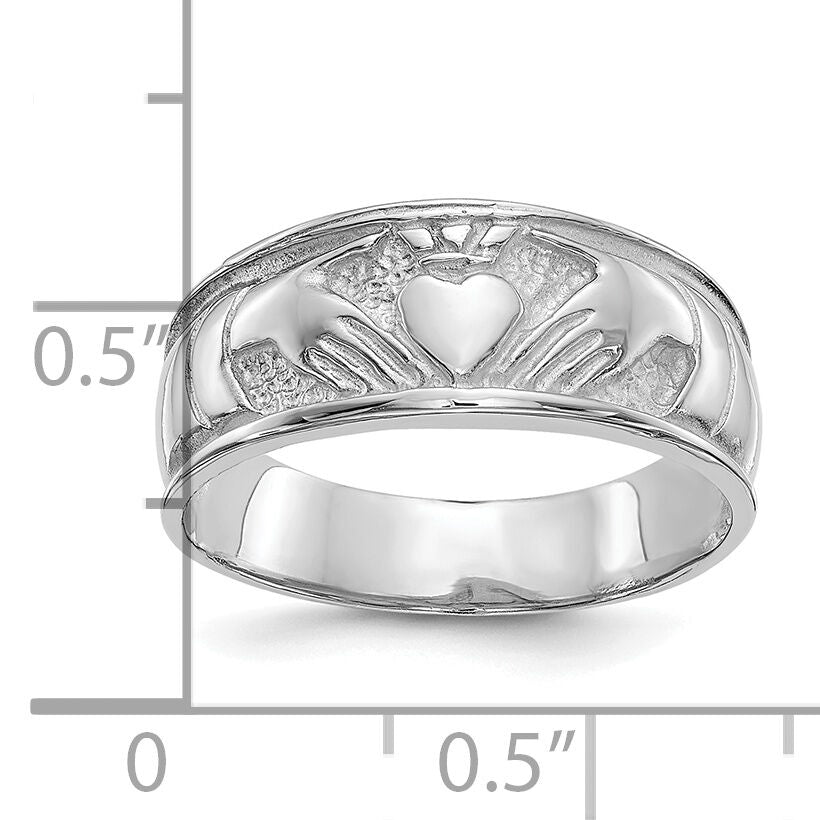 10k White Gold Ladies Claddagh Ring-10D3114
