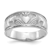 10k White Gold Ladies Claddagh Ring-10D3114